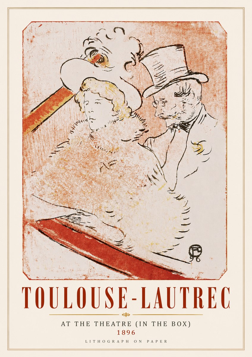 Toulouse-Lautrec At the Theatre (in the Box) No6 - Poszter