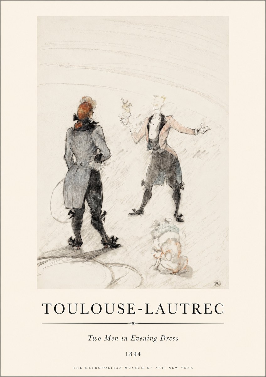 Toulouse-Lautrec Two Men in Evening Dress No1 - Poszter