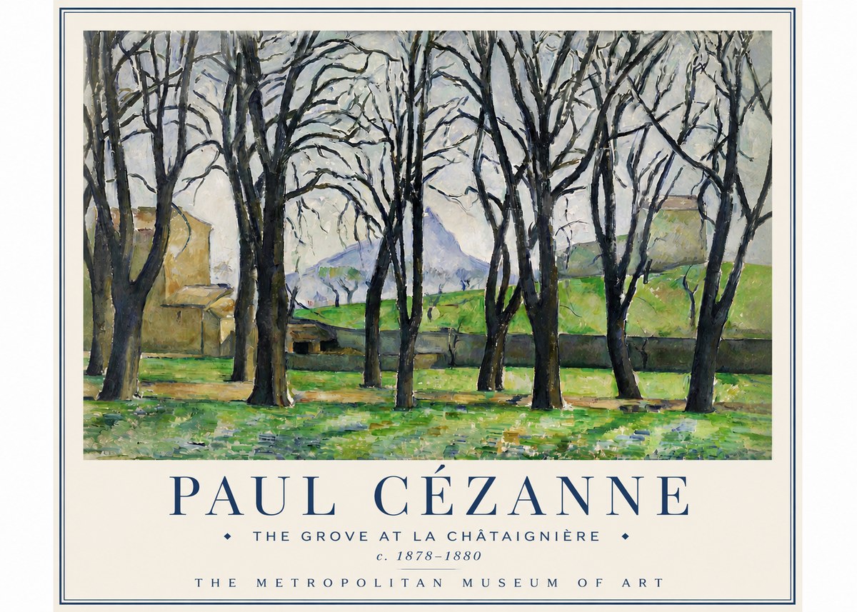 Paul Cézanne The Grove at La Châtaignière No3 - Poszter