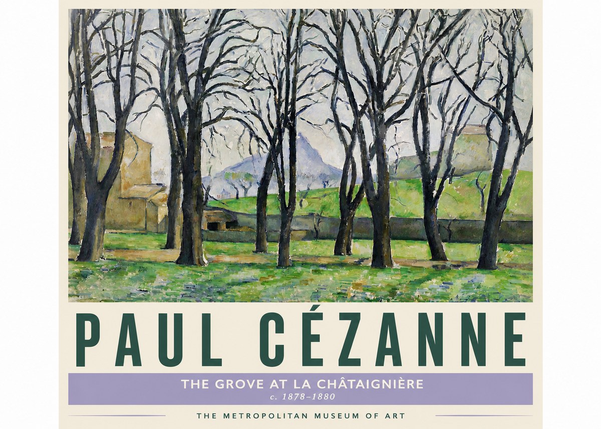 Paul Cézanne The Grove at La Châtaignière No4 - Poszter
