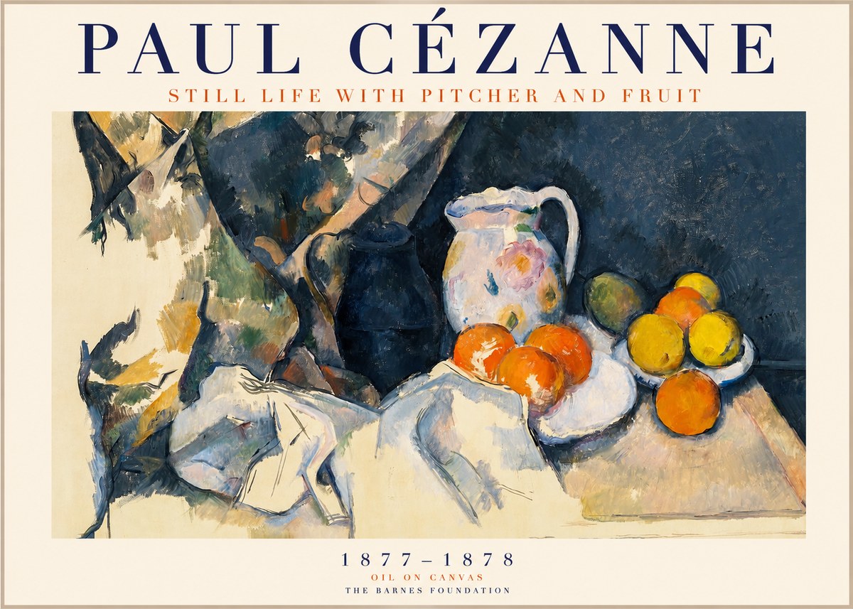 Paul Cézanne Still Life with Pitcher and Fruit No1 - Poszter