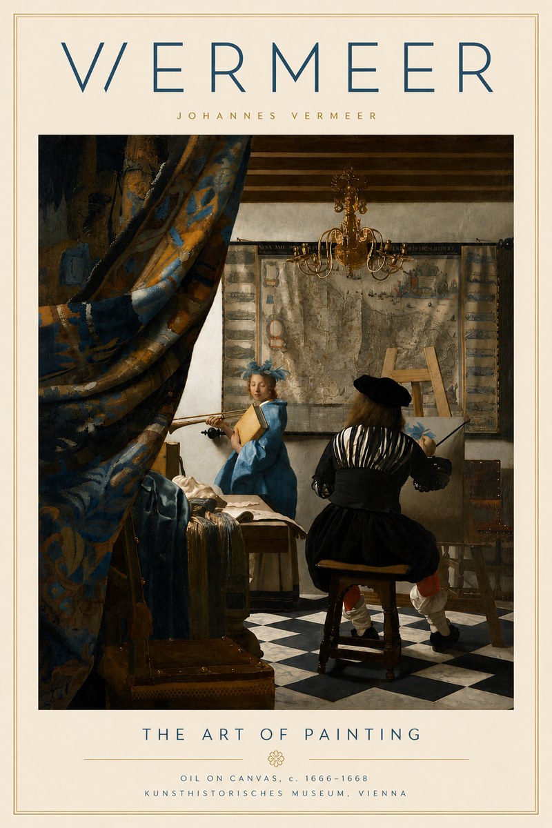Vermeer The Art of Painting No4 - Poszter
