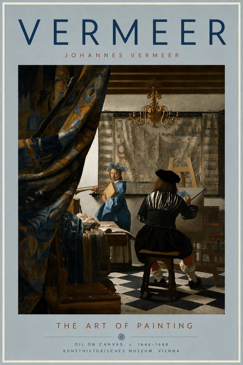 Vermeer The Art of Painting No5 - Poszter