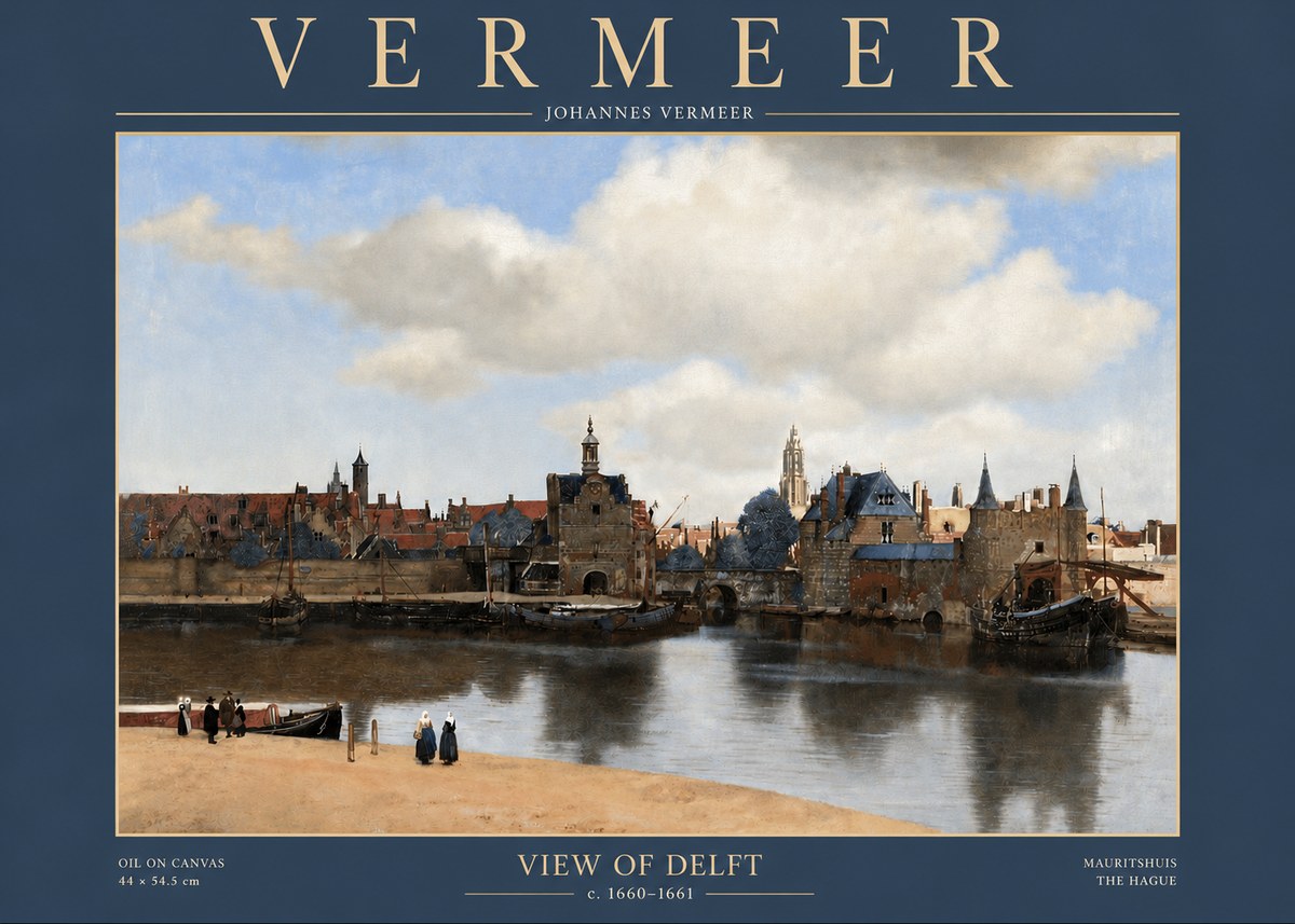 Vermeer View of Delft No3 - Poszter