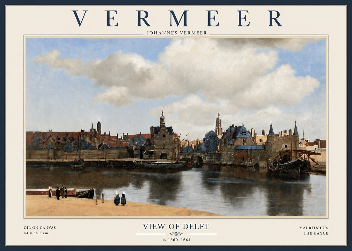 Vermeer View of Delft No4 - Poszter