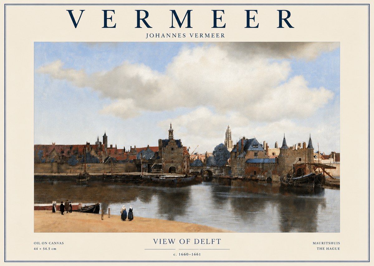 Vermeer View of Delft No6 - Poszter