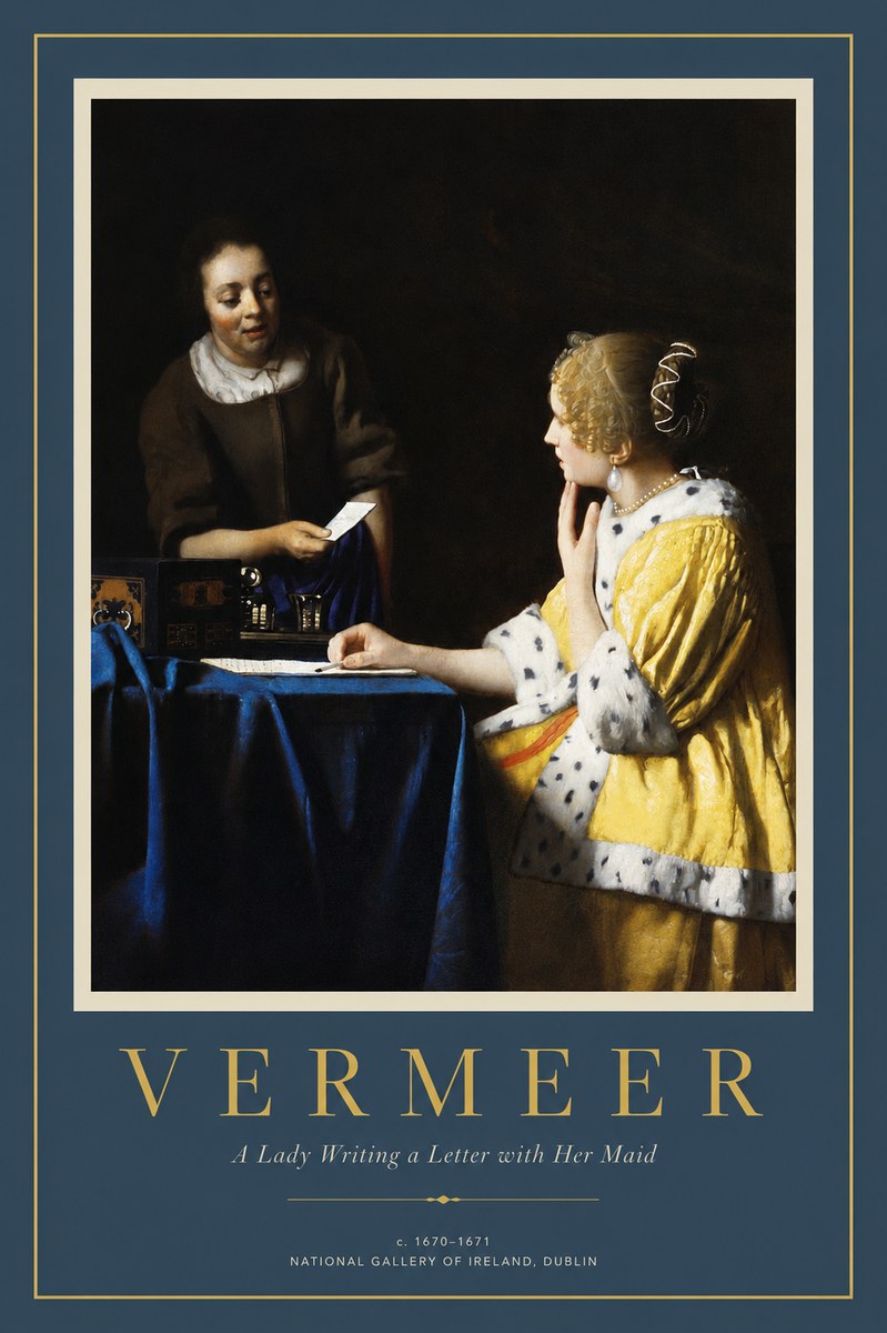Vermeer A Lady Writing a Letter with Her Maid II No2 - Poszter