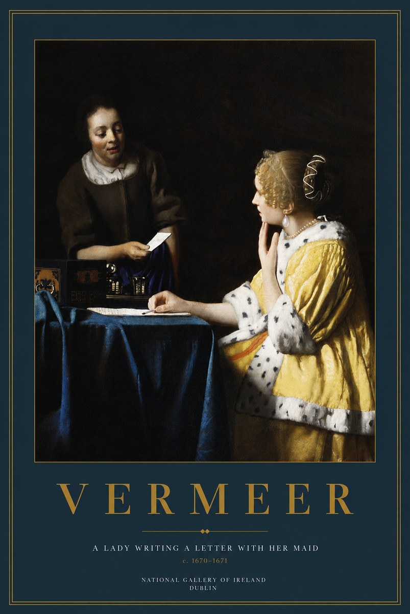 Vermeer A Lady Writing a Letter with Her Maid II No4 - Poszter