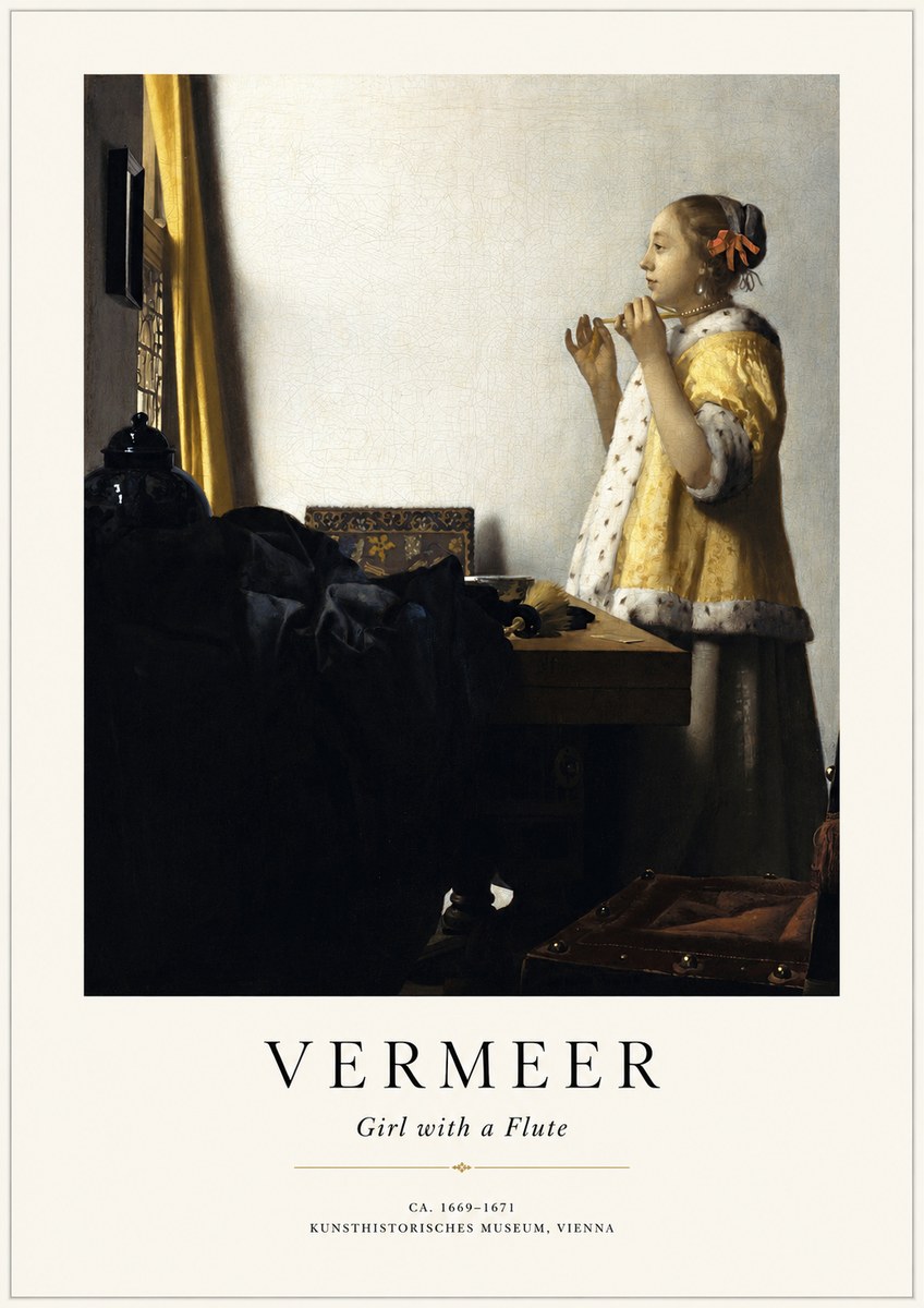 Vermeer Girl with a Flute No1 - Poszter