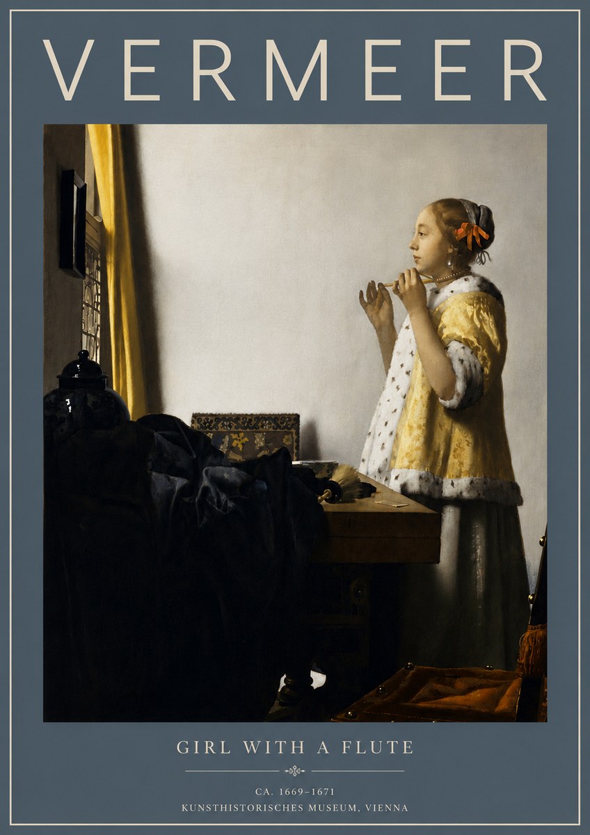 Vermeer Girl with a Flute No5 - Poszter