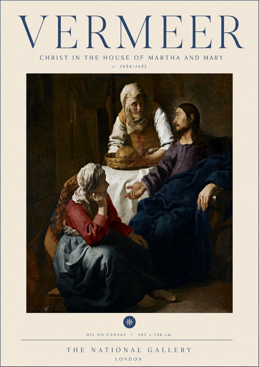 Vermeer Christ in the House of Martha and Mary No6 - Poszter