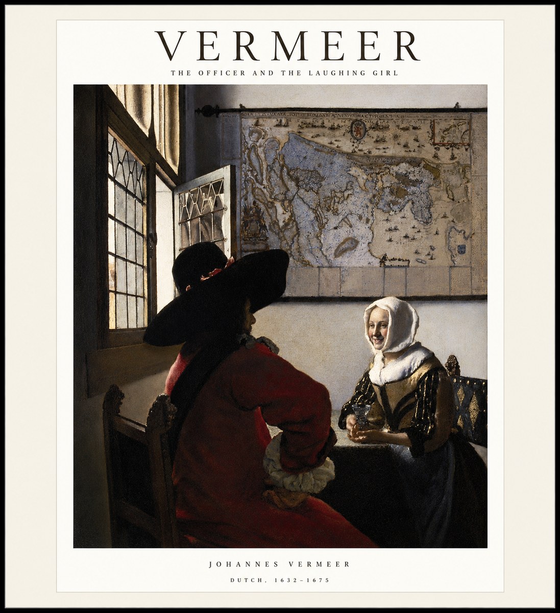 Vermeer The Officer and the Laughing Girl No1 - Poszter
