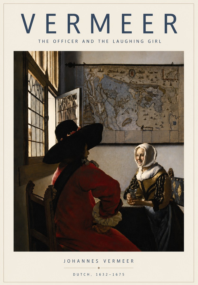 Vermeer The Officer and the Laughing Girl No4 - Poszter