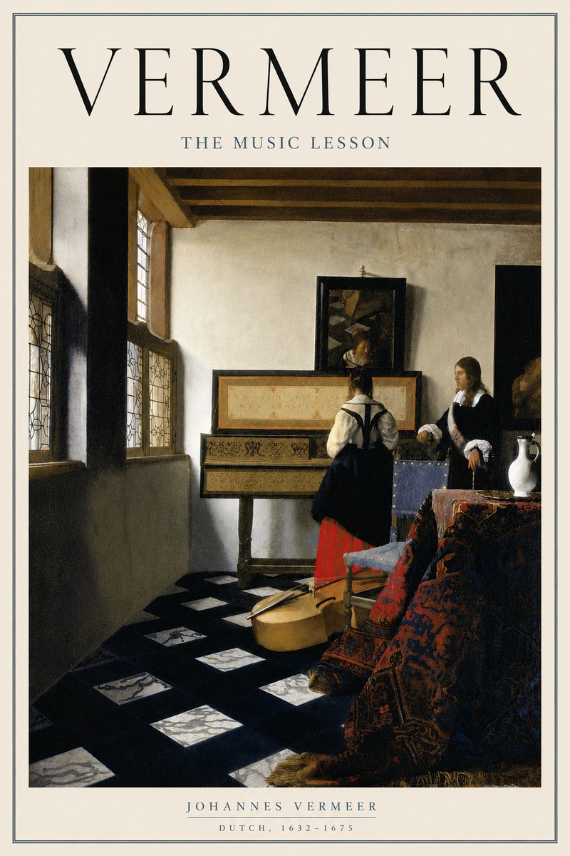 Vermeer The Music Lesson No4 - Poszter