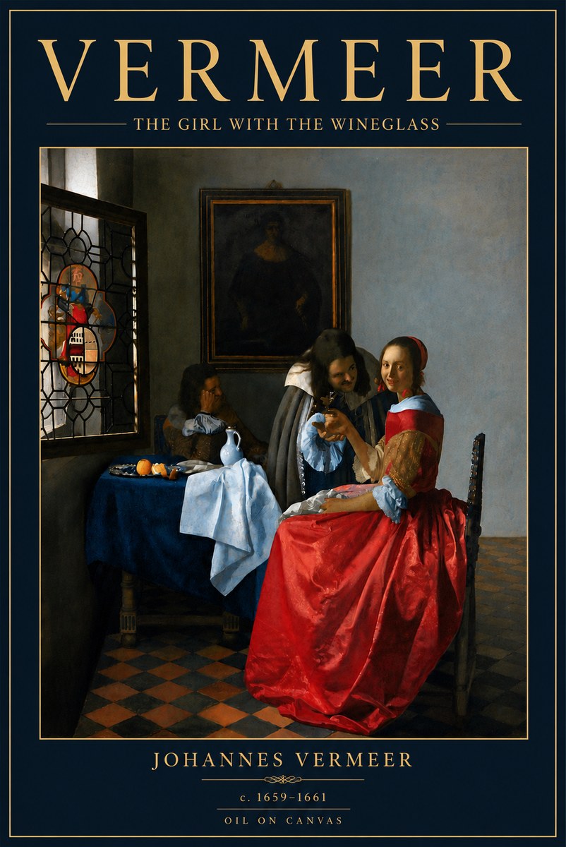 Vermeer The Girl with the Wineglass No6 - Poszter