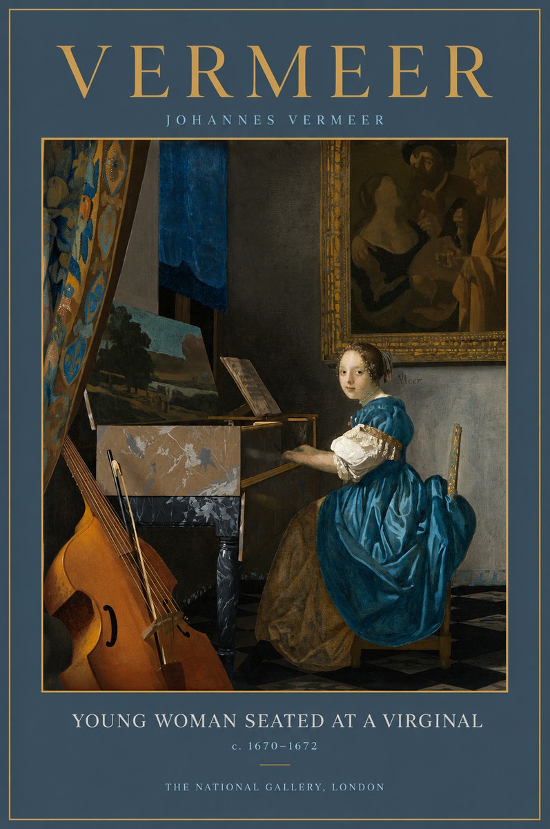 Vermeer Young Woman Seated at a Virginal No2 - Poszter