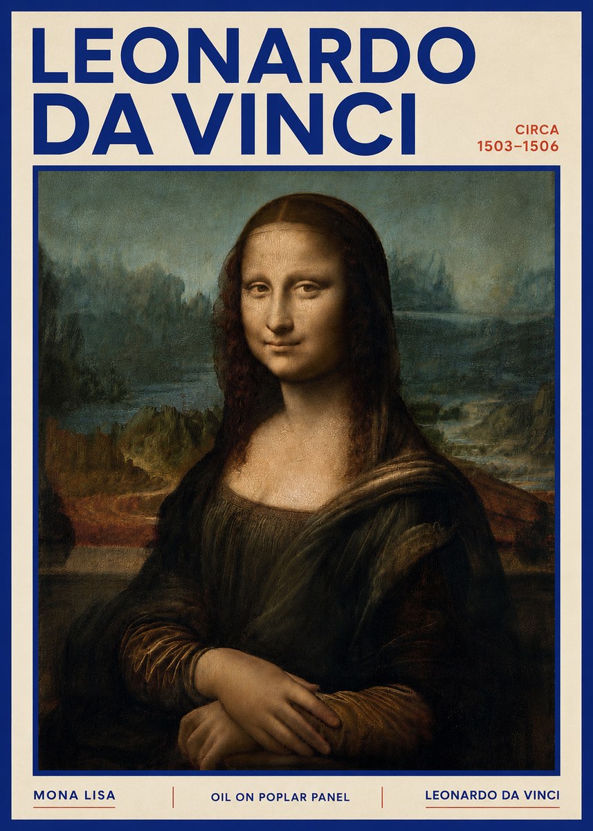 Leonardo da Vinci Mona Lisa No4 - Poszter