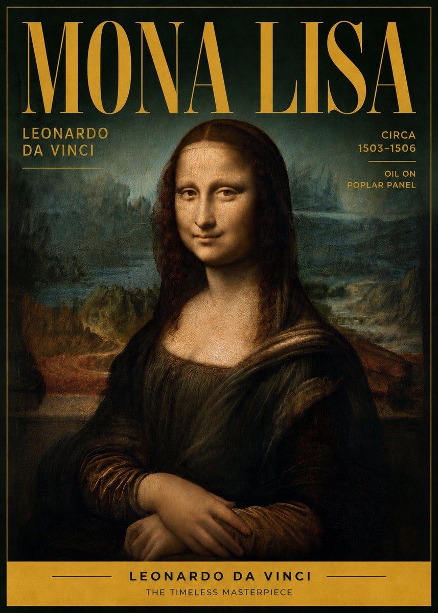 Leonardo da Vinci Mona Lisa No5 - Poszter