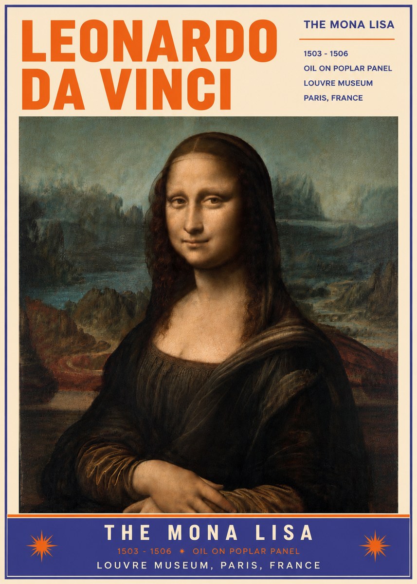Leonardo da Vinci The Mona Lisa No6 - Poszter