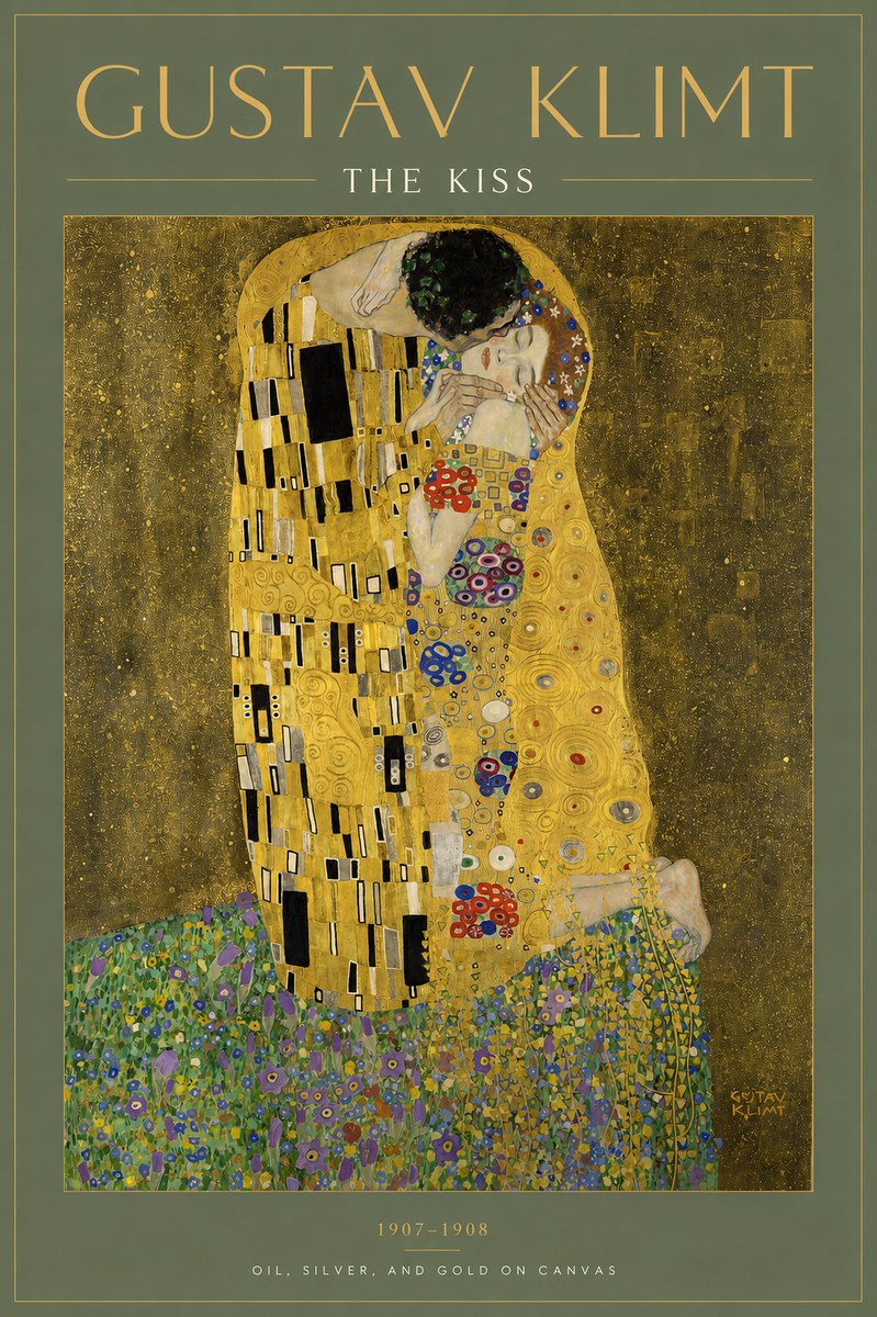 Klimt The Kiss No4 - Poszter