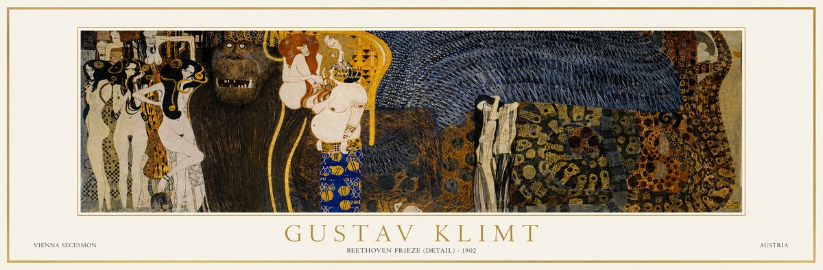 Klimt Beethoven Frieze (Detail) No1 - Poszter