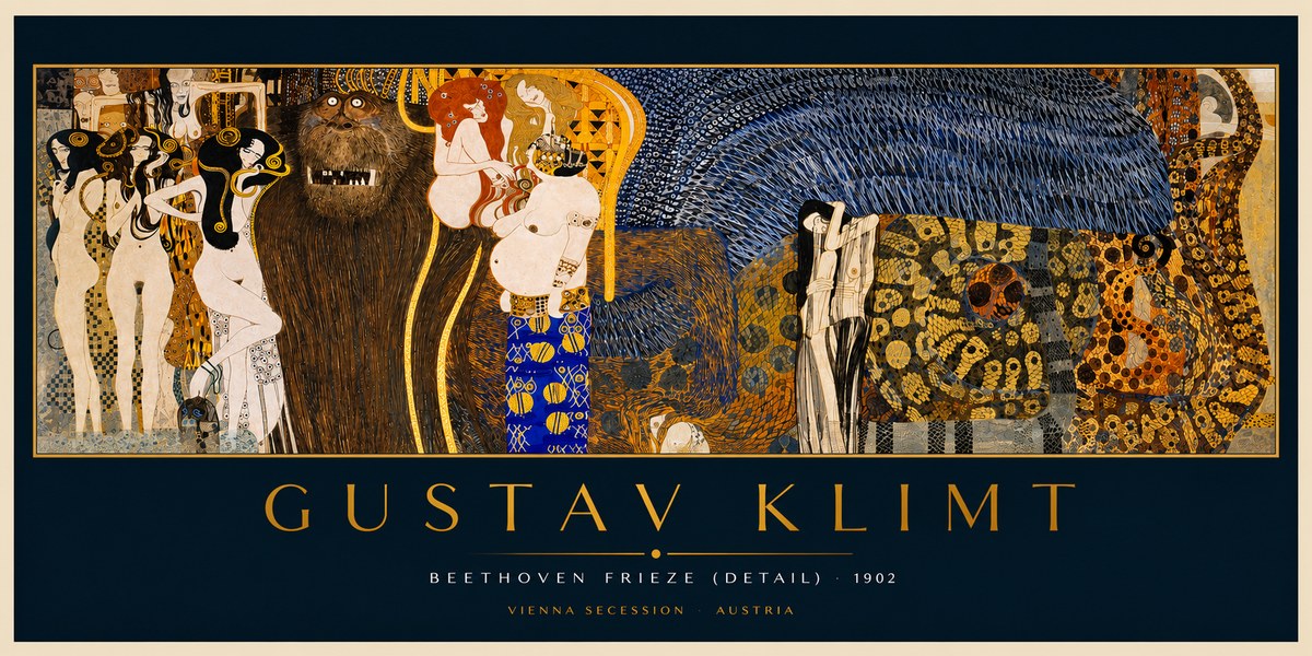 Klimt Beethoven Frieze (Detail) No2 - Poszter