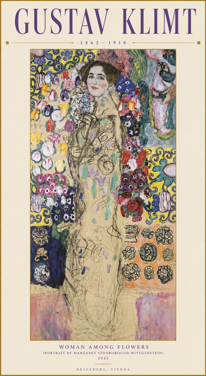 Klimt Woman Among Flowers No3 - Poszter