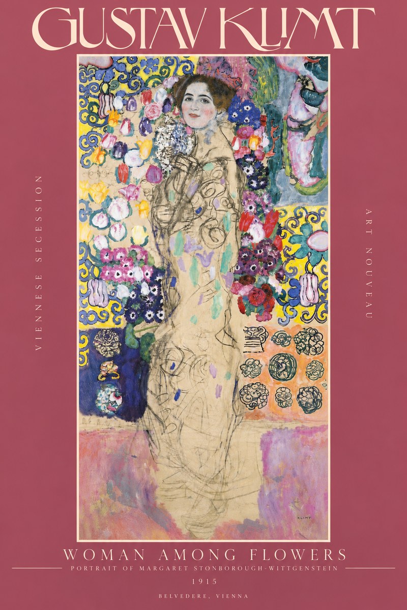 Klimt Woman Among Flowers No4 - Poszter