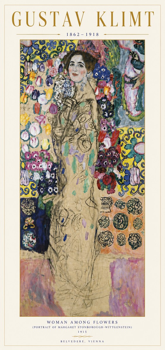 Klimt Woman Among Flowers No6 - Poszter