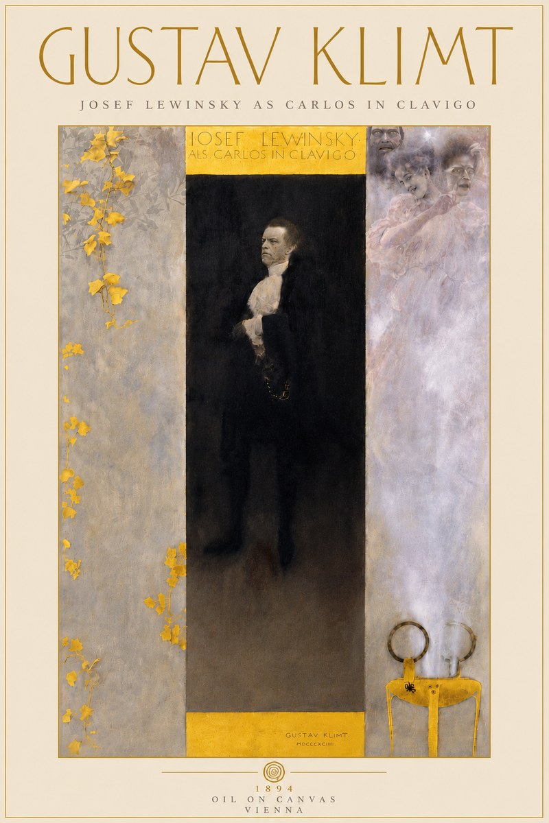 Klimt Josef Lewinsky as Carlos in Clavigo No6 - Poszter