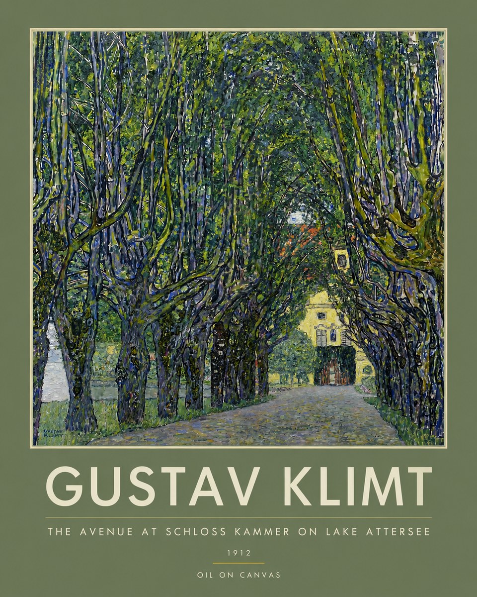 Klimt The Avenue at Schloss Kammer on Lake Attersee No3 - Poszter