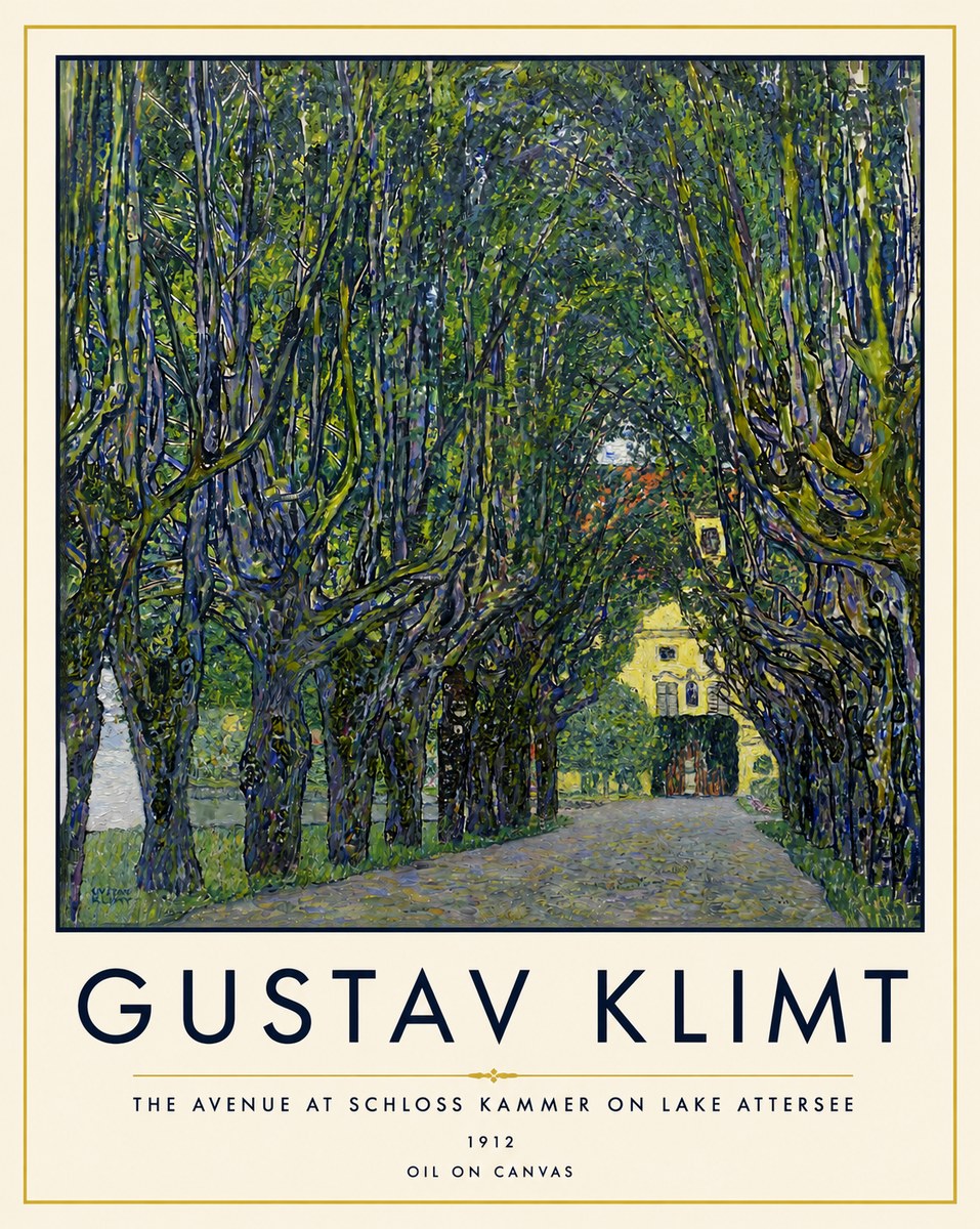 Klimt The Avenue at Schloss Kammer on Lake Attersee No4 - Poszter