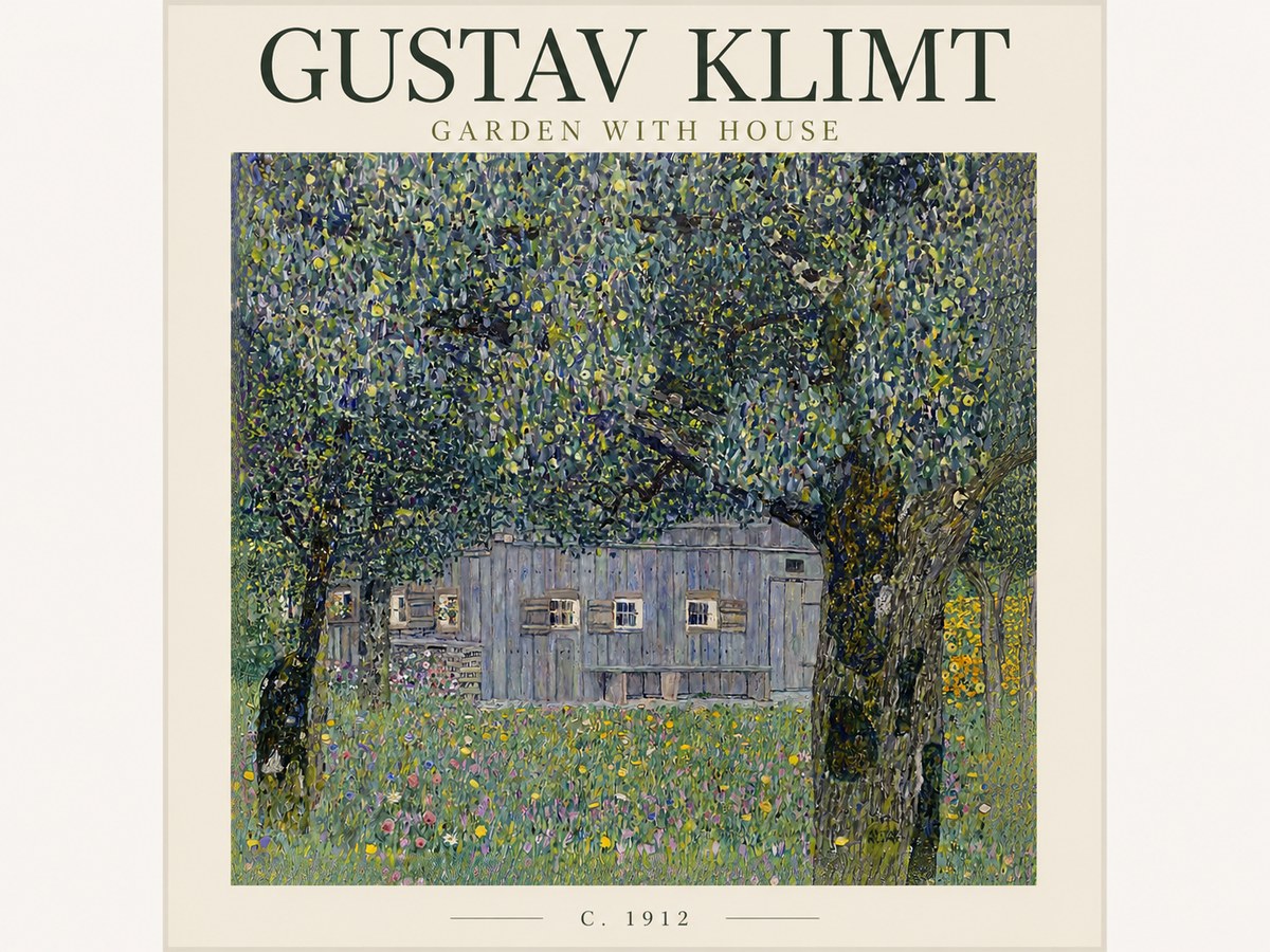 Klimt Garden with House No3 - Poszter