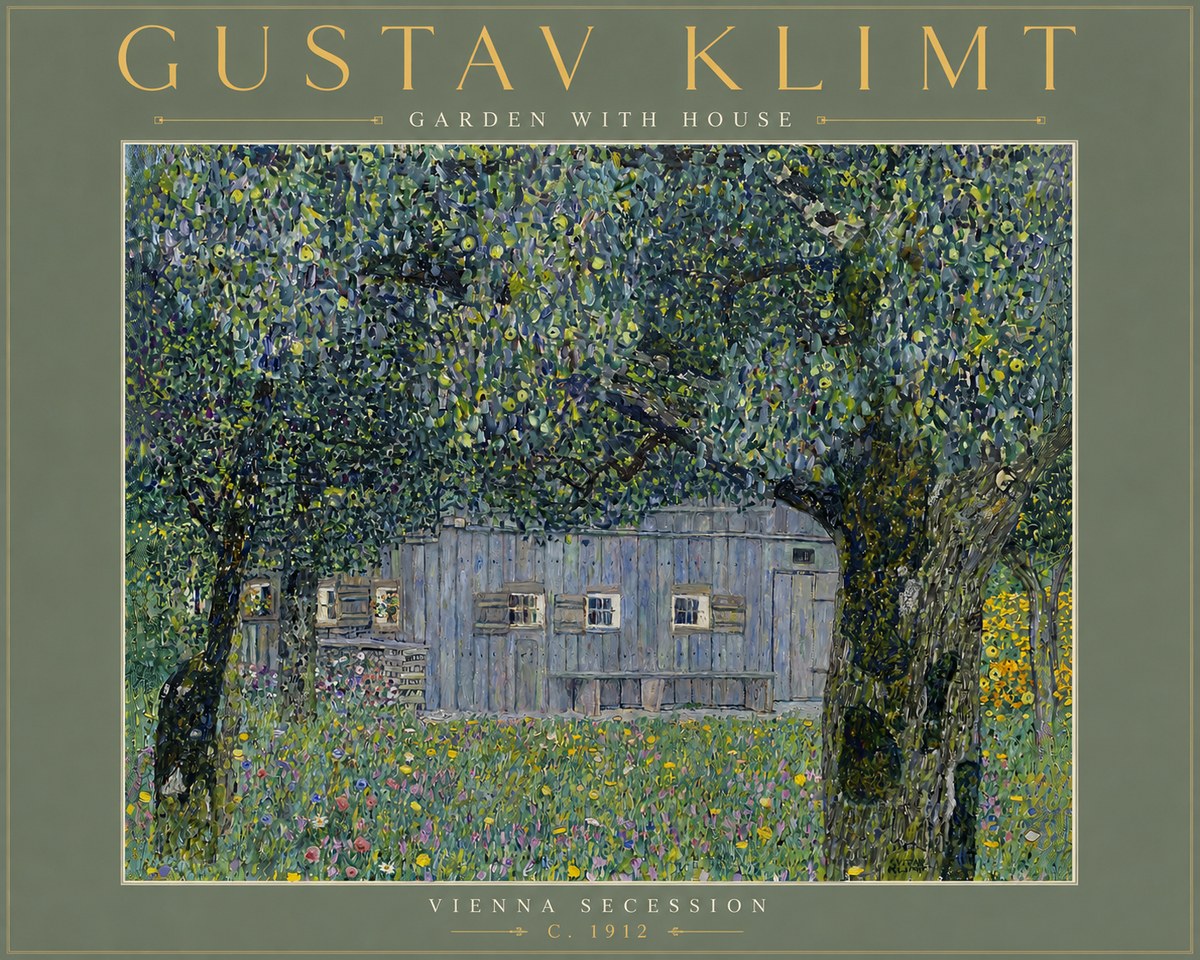 Klimt Garden with House No6 - Poszter