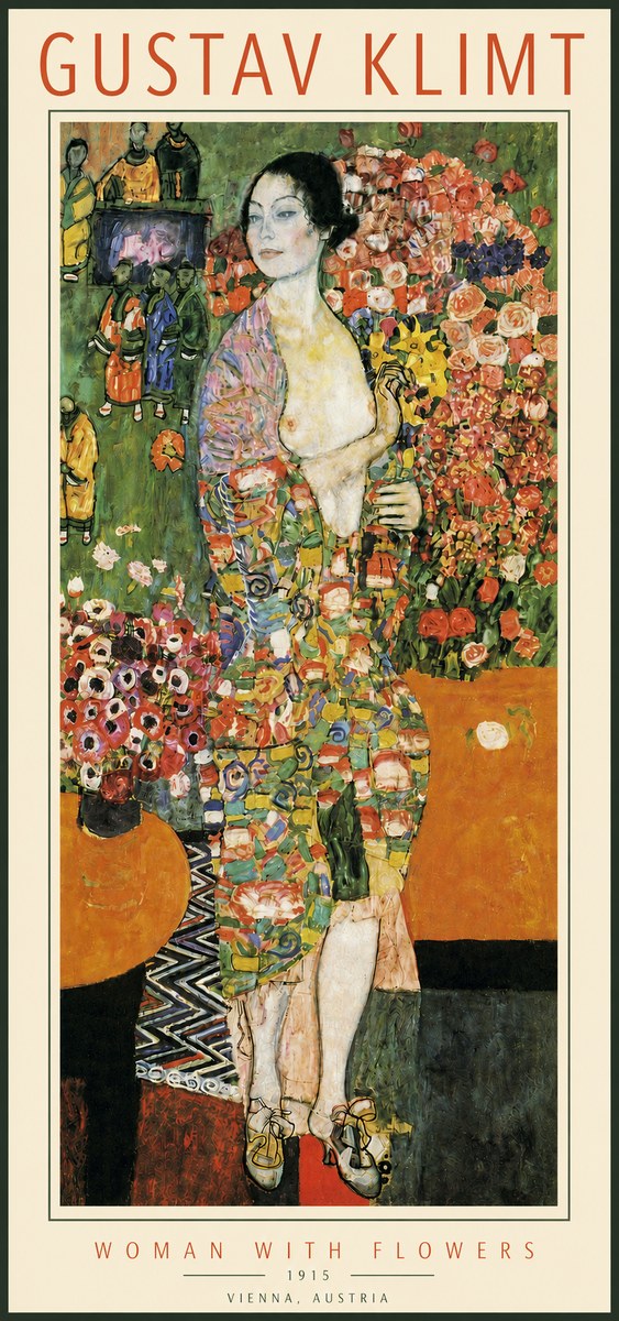 Klimt Woman with Flowers No3 - Poszter