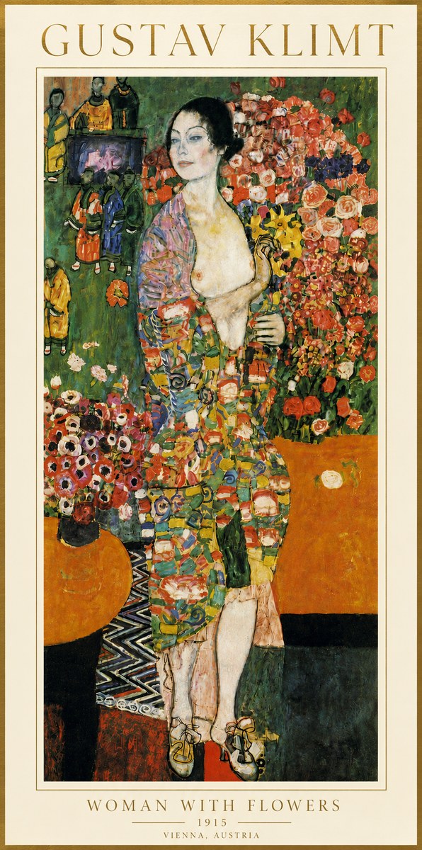 Klimt Woman with Flowers No4 - Poszter