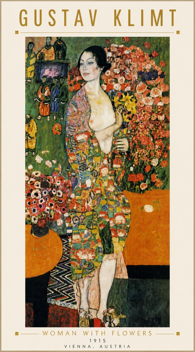 Klimt Woman with Flowers No6 - Poszter