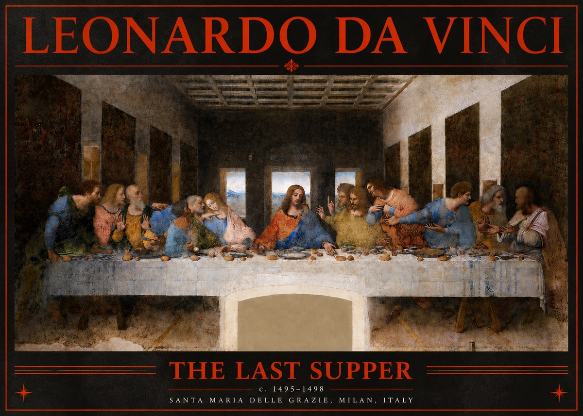 Leonardo da Vinci The Last Supper No3 - Poszter