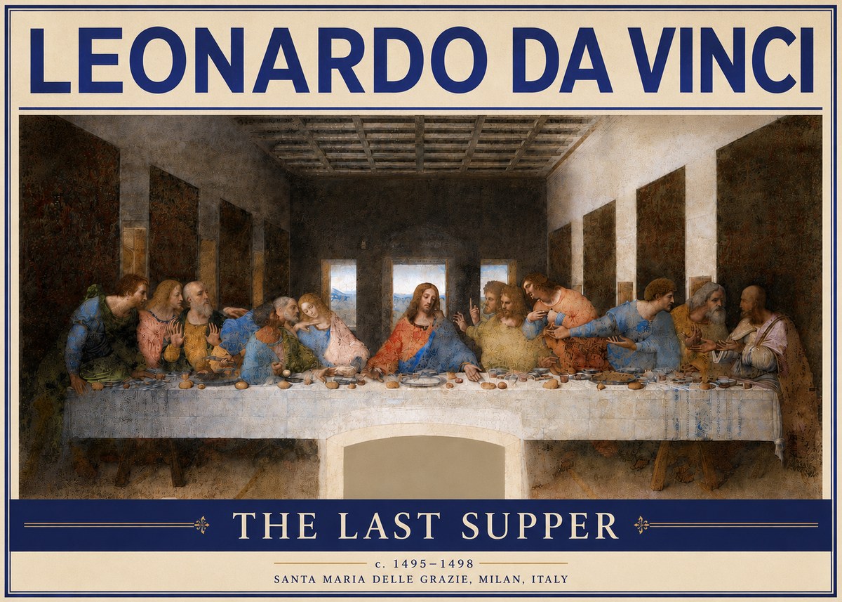 Leonardo da Vinci The Last Supper No4 - Poszter