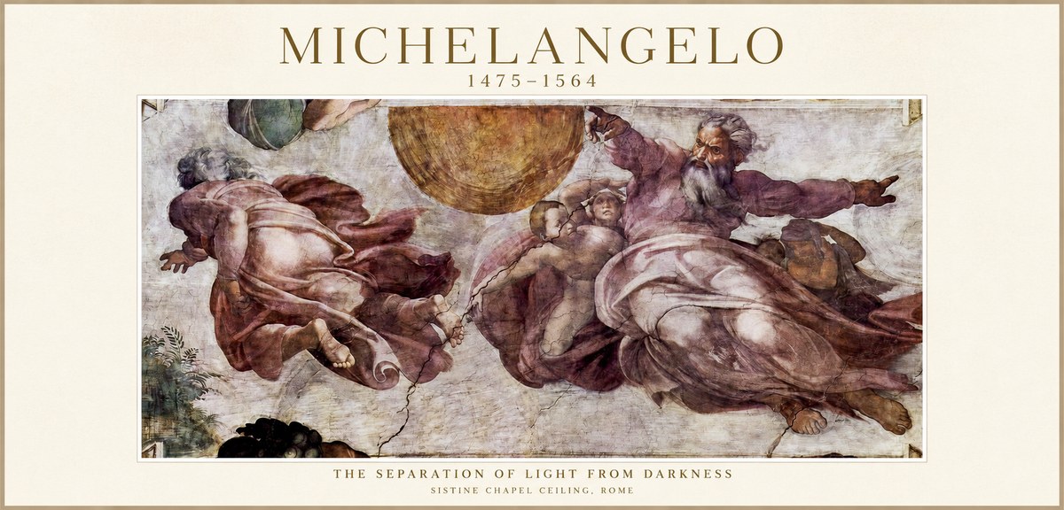 Michelangelo The Separation of Light from Darkness No1 - Poszter