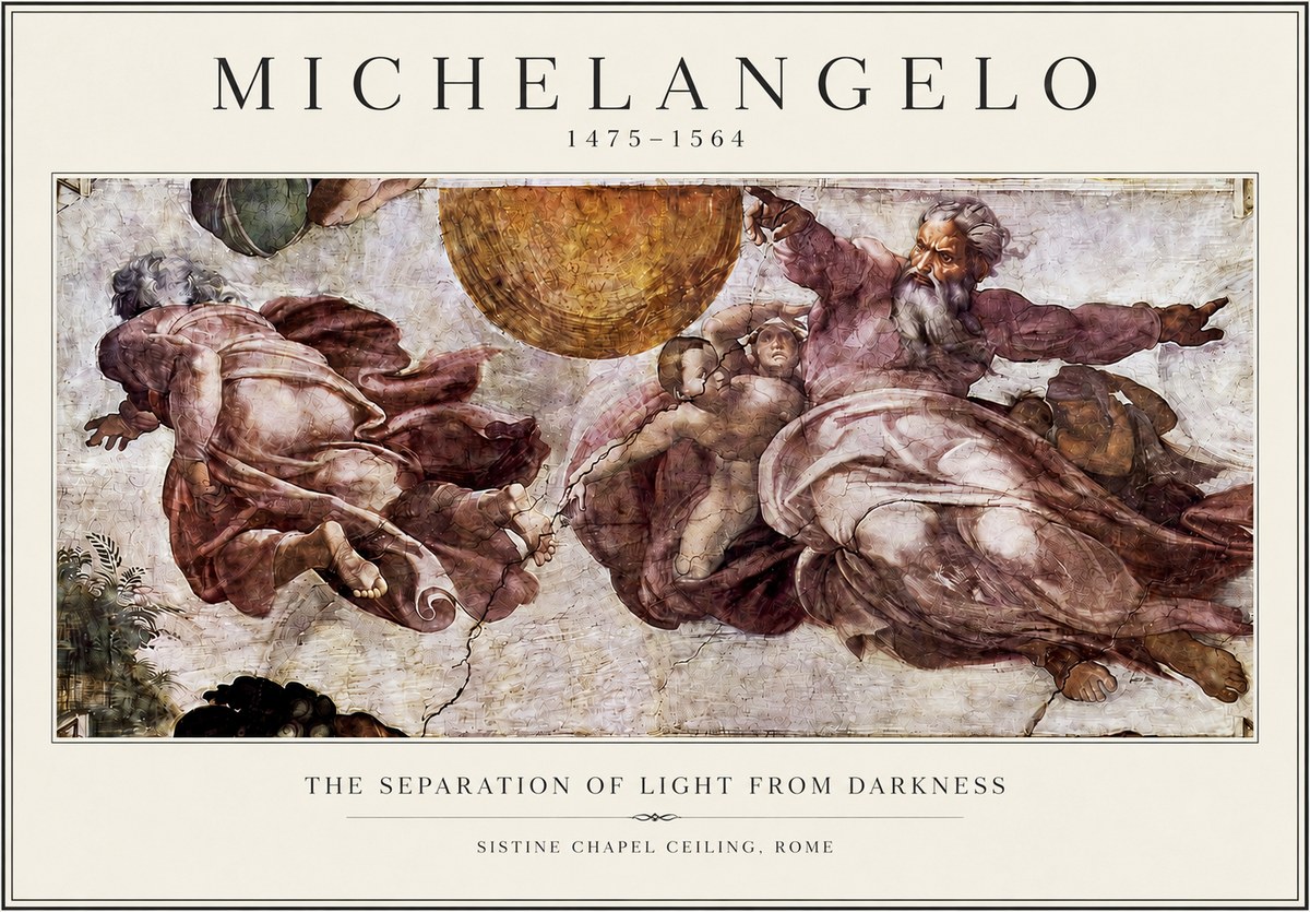 Michelangelo The Separation of Light from Darkness No3 - Poszter