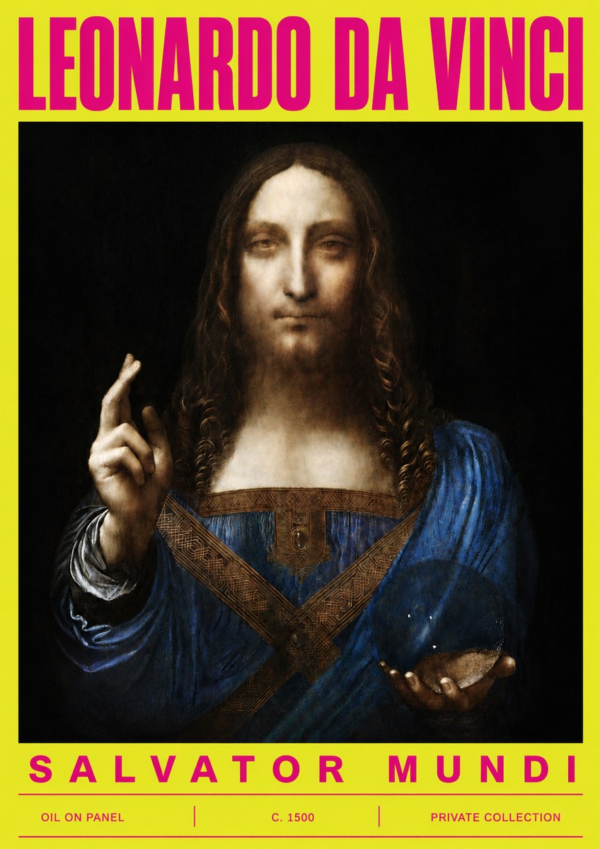Leonardo da Vinci Salvator Mundi No5 - Poszter