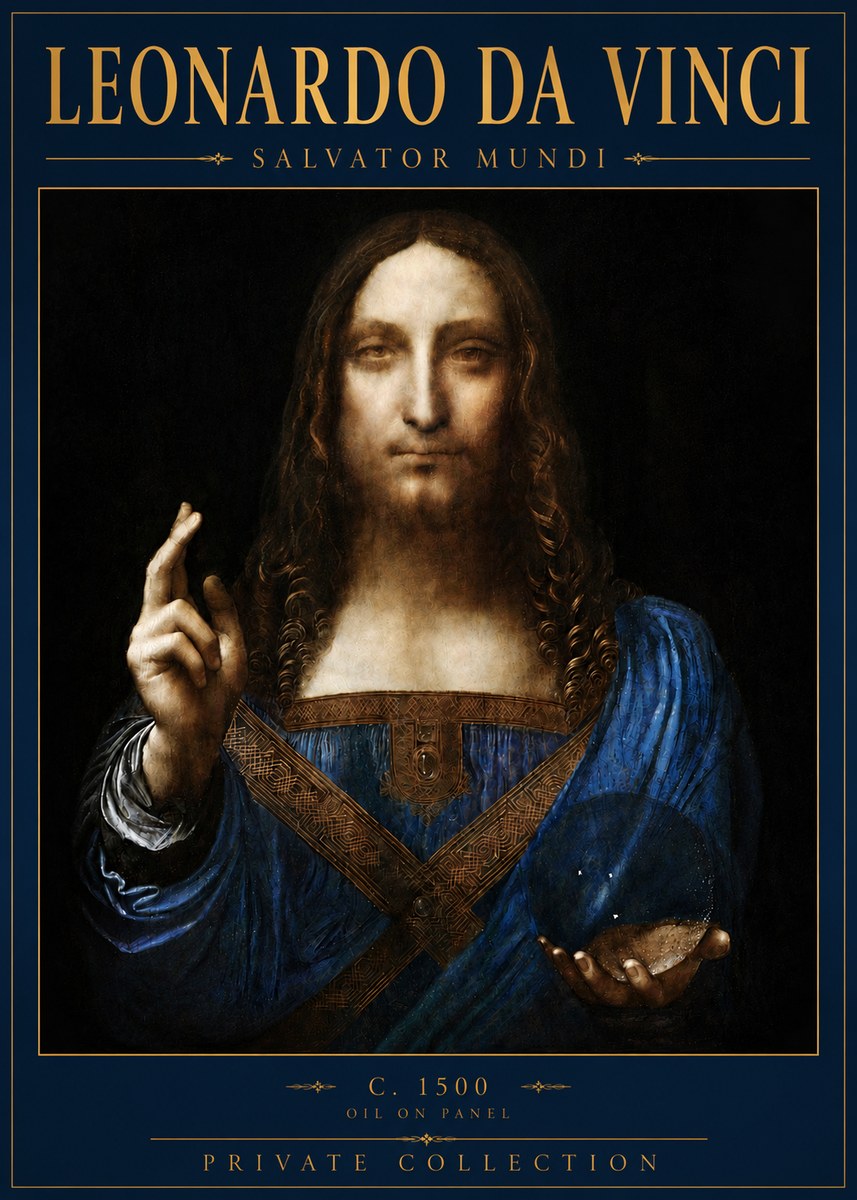 Leonardo da Vinci Salvator Mundi No6 - Poszter