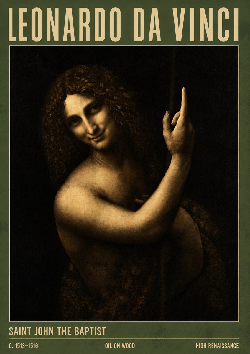 Leonardo da Vinci Saint John the Baptist No4 - Poszter