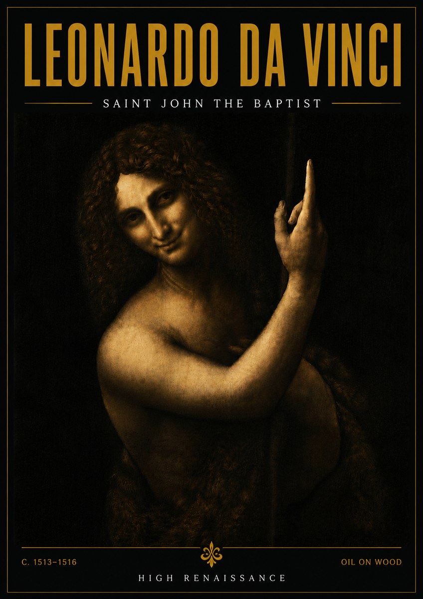 Leonardo da Vinci Saint John the Baptist No6 - Poszter