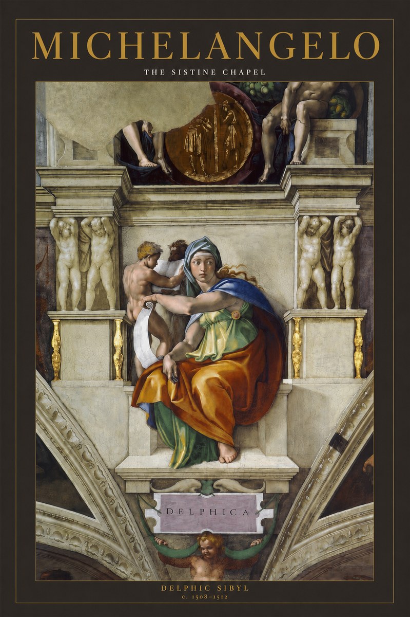 Michelangelo Delphic Sibyl No2 - Poszter