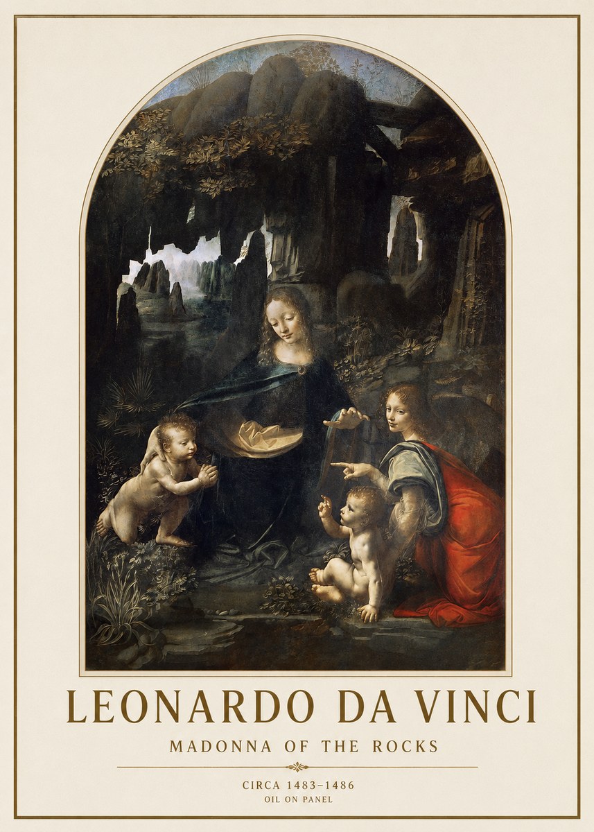 Leonardo da Vinci Madonna of the Rocks No1 - Poszter