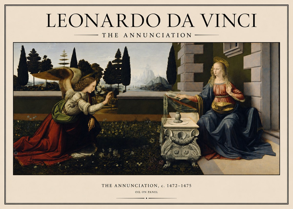 Leonardo da Vinci The Annunciation No1 - Poszter
