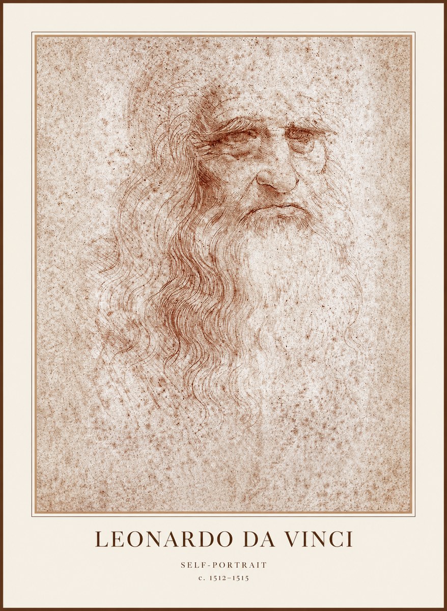 Leonardo da Vinci Self-portrait I No1 - Poszter