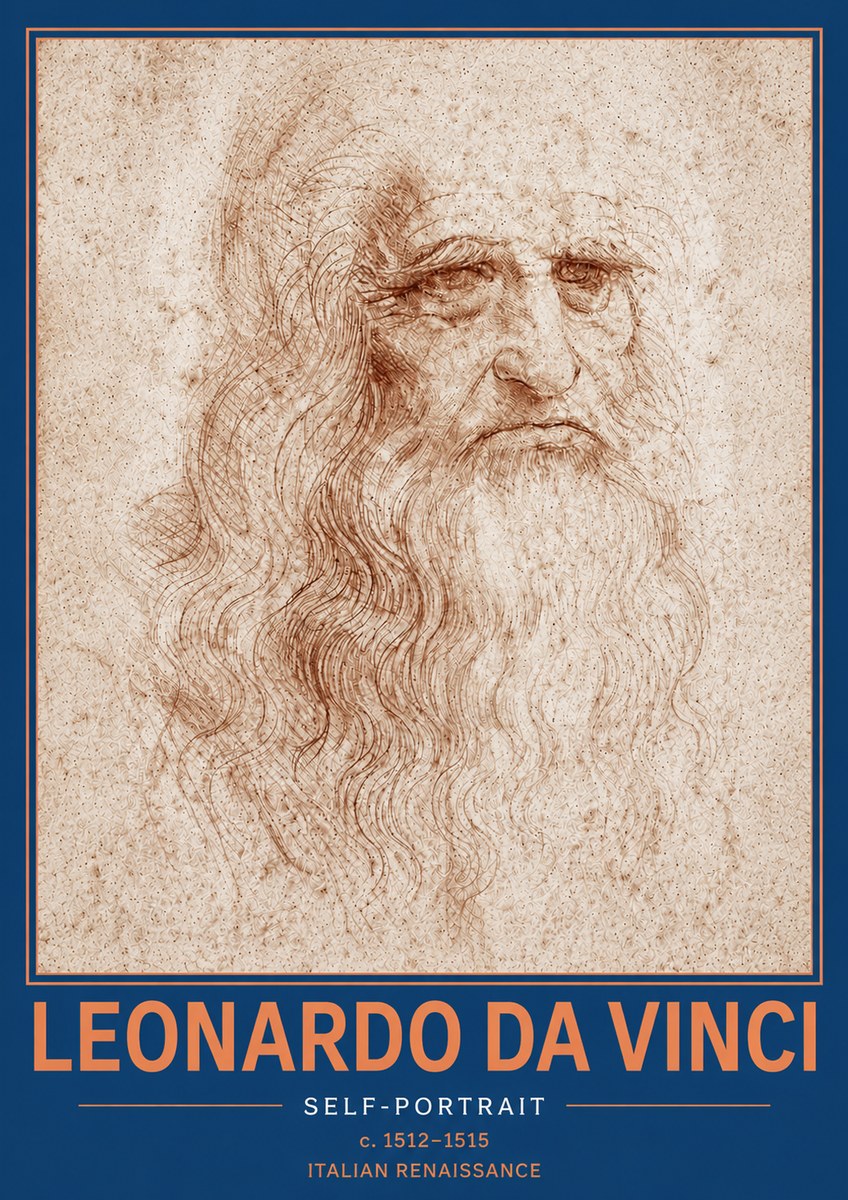 Leonardo da Vinci Self-portrait I No5 - Poszter